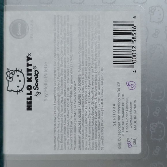 Hello Kitty Eyeshadow/Lipgloss Exclusive Say Hello Palette Compact Makeup Set - Picture 5 of 5